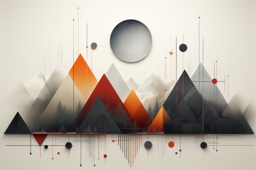 Dynamic Black and Orange Triangle Graphic design - Abstract Geometric Background