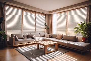 A Cozy Living Space with Stylish Decor and Abundant Natural Light