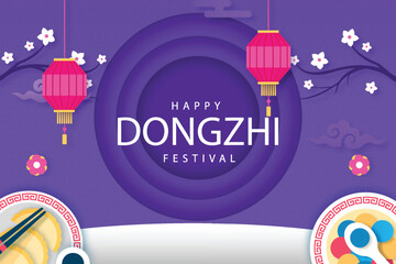 Free vector paper style dongzhi festival background