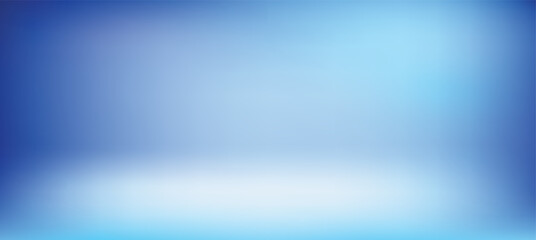 Simple blue empty space studio gradient light background for product montage or text backdrop designs