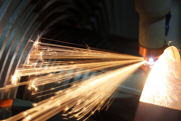 cnc laser cutting machine in factory