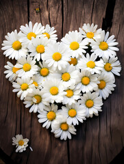 Heart shaped daisy background wallpaper poster PPT