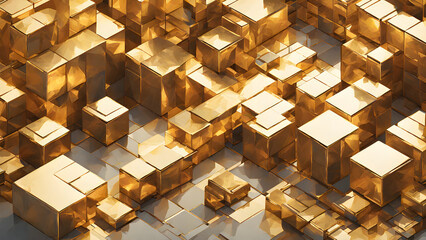 Gold low poly cube texture #1