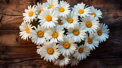 Heart shaped daisy background wallpaper poster PPT