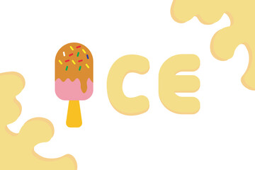 simple ice cream illustration design for banner