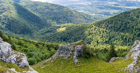 Grand Colombier, France - 08 31 2021: Grand Colombier Pass. View of the Col Du Grand Colombier, the...