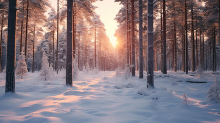 Snowfall Secrets: Twilight Pine Whispers