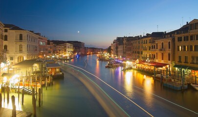 Obraz premium Moonrise Venice Italy Grand Canal