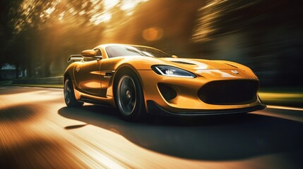 Rev up the Road: Exploring the Thrilling World of Sports Cars and Luxurious Automotive Designs, generative AI - obrazy, fototapety, plakaty