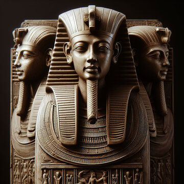 Ancient sarcophagus of an Egyptian pharaoh.
