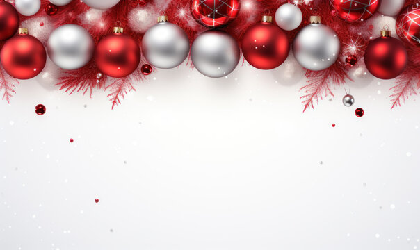Christmas border with a free space in-center. White and red color theme