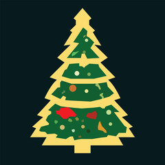 Vector illustration of a decorated Christmas tree