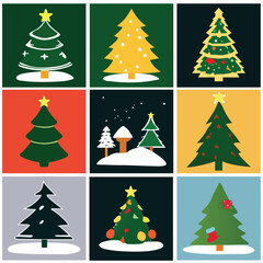 Vector illustration background of decorated Christmas tree