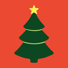 Vector illustration of a decorated Christmas tree