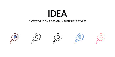 Idea icons set, colorline, glyph, outline, gradinet line, icon vector stock illustration isolate white background.