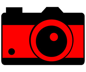Illustration of old photographic camera without background
