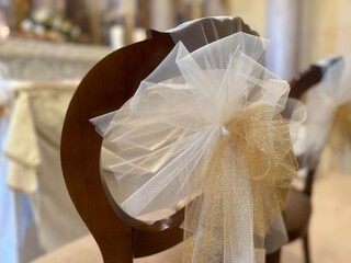 church wedding bow chair