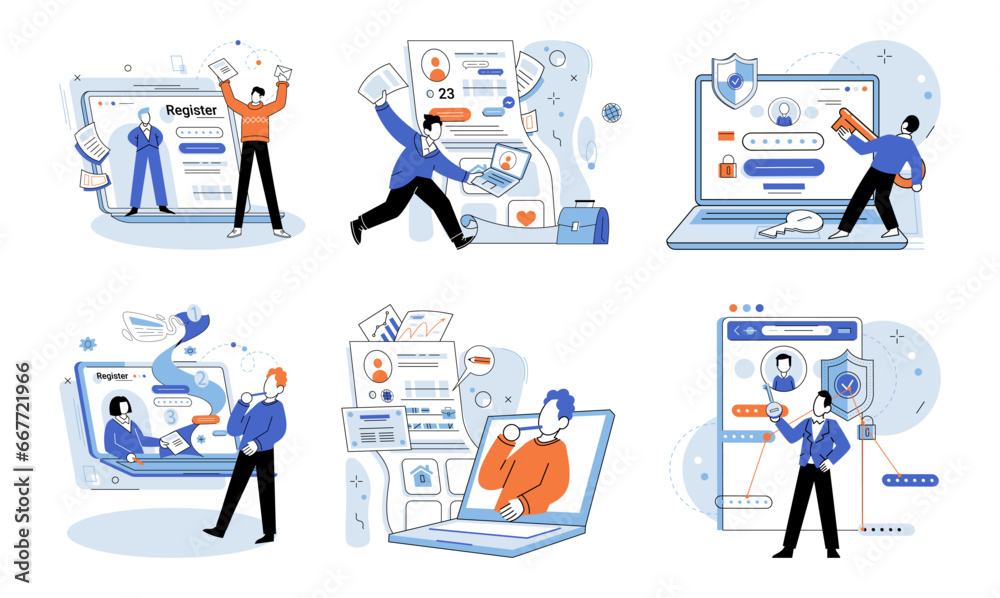 Fototapete Account login. Vector illustration. Accessibility features should be implemented to accommodate diverse user needs Verification user identity is critical step in login process Encryption techniques