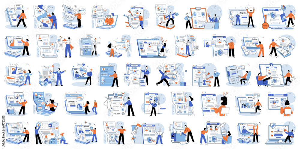 Fototapete Authentication. Vector illustration. The authentication concept underscores importance user verification Accessibility features should be implemented without compromising system security User access