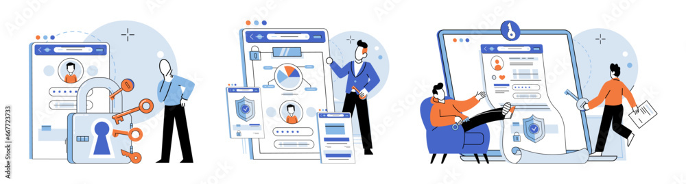 Aufkleber account login. vector illustration. the user interface should guide users through login process smoo