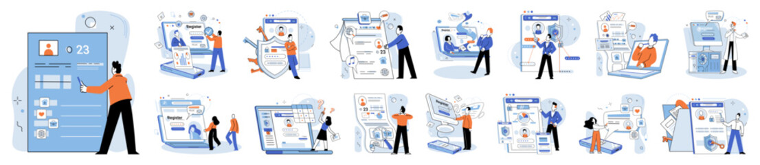 Personal profile. Vector illustration. Media-rich personal profiles allow individuals to express their creativity and personality Personal profiles facilitate communication and connection with broader