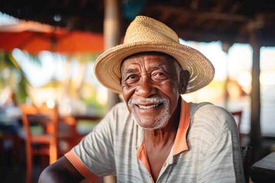 portrait of a brazilian senior fisherman