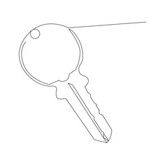 
Continuous single line lock key outline vector art  drawing