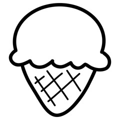 Illustration, cartoon, ice cream, hand drawn, easy to draw