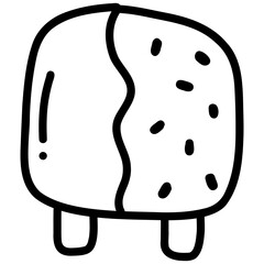 Illustration, cartoon, ice cream, hand drawn, easy to draw