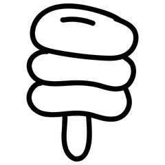 Illustration, cartoon, ice cream, hand drawn, easy to draw