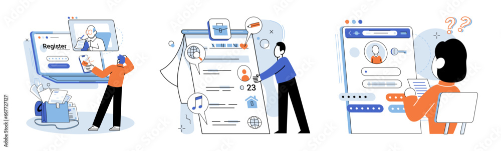 Aufkleber account login. vector illustration. the account login interface should prioritize user-friendly desi