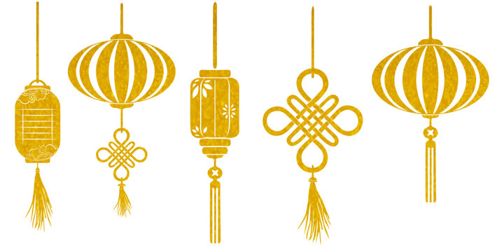 set of golden lantern