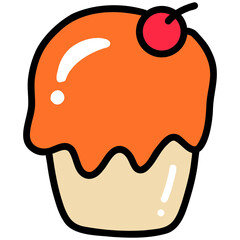 Ice cream coloring illustration, cute colorful, easy to draw