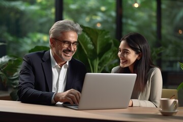 A Couple Engaged in Working Together on a Laptop
