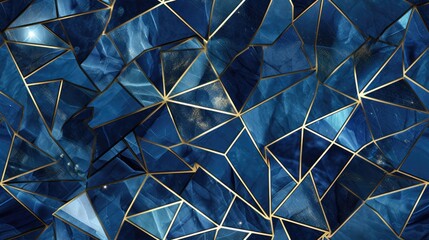 Fototapeta premium seamless marbling texture in blue, gold, and white offers an opulent, high-quality look.