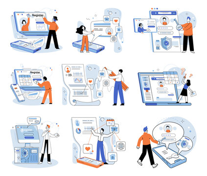 Account login. Vector illustration. Development secure login system requires careful planning and implementation Designing intuitive user interface enhances login experience for users The security