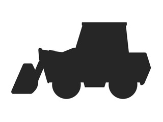 ホイールローダーのシルエットのイラスト