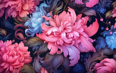 Exceptionally beautiful wall-hanging paintings, featuring a combination of animals, plants, flowers, and abstract elements. Created by AI