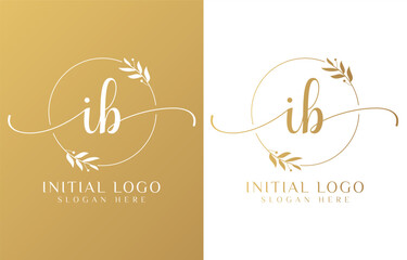 Letter I Beauty Logo with Flourish Ornament