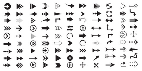 set of arrow, arrow symbol vectors collection