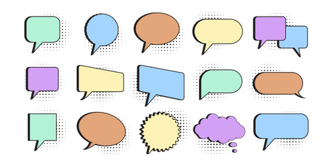 set of colorful speech bubbles. vector