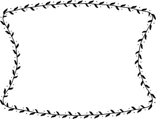 Rectangle Frame laurel wreath silhouette black horizontal vintage frames flower floral leaf border Botanical laurel ornate art leaf Elements design border retro badge decoration element isolated decor