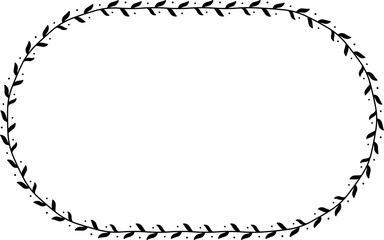 Rectangle Frame laurel wreath silhouette black horizontal vintage frames flower floral leaf border Botanical laurel ornate art leaf Elements design border retro badge decoration element isolated decor