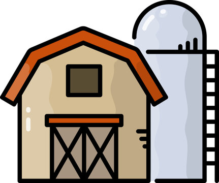 recommend clip art: Barn and silo icon