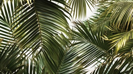 Palm Leaves Shadow on Light Background Creating. AI generated