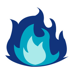 hot blue fire vector cartoon 3d rendering