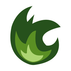 hot green fire vector cartoon 3d rendering