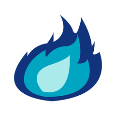 hot blue fire vector cartoon 3d rendering