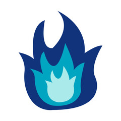 hot blue fire vector cartoon 3d rendering