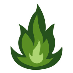hot green fire vector cartoon 3d rendering